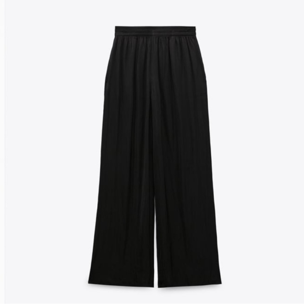 Zara Flowy Wide Leg Pants - Black, Small